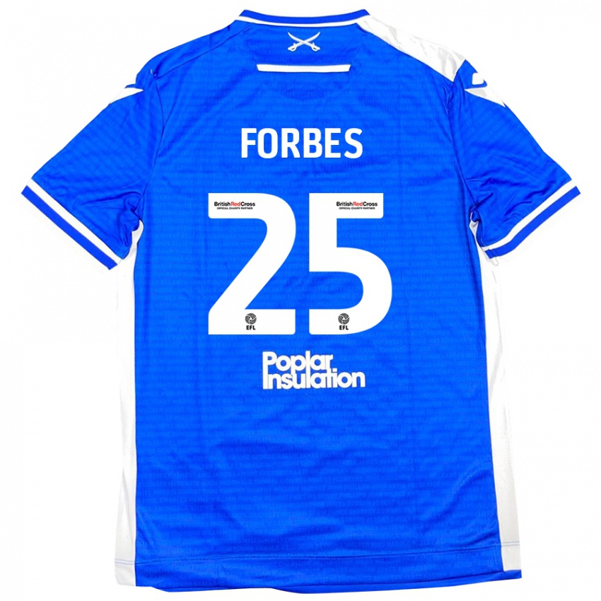 Niño Camiseta Michael Forbes #25 Azul Blanco 1ª Equipación 2024/25 La Camisa