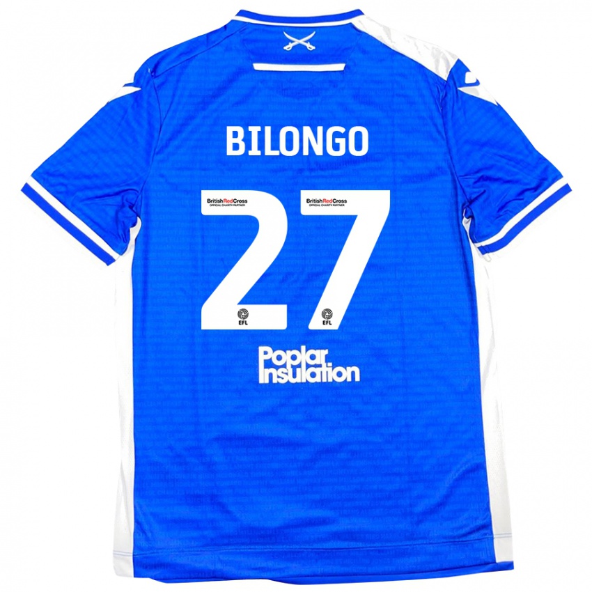 Niño Camiseta Bryant Bilongo #27 Azul Blanco 1ª Equipación 2024/25 La Camisa