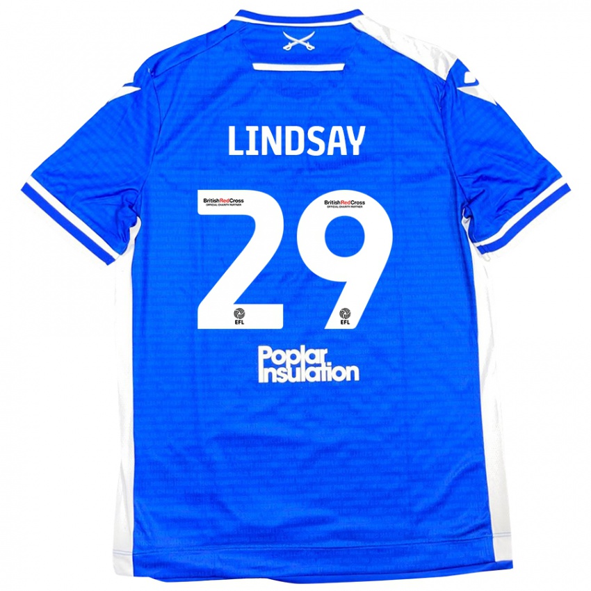 Niño Camiseta Jamie Lindsay #29 Azul Blanco 1ª Equipación 2024/25 La Camisa