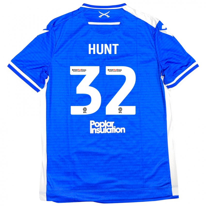 Niño Camiseta Jack Hunt #32 Azul Blanco 1ª Equipación 2024/25 La Camisa