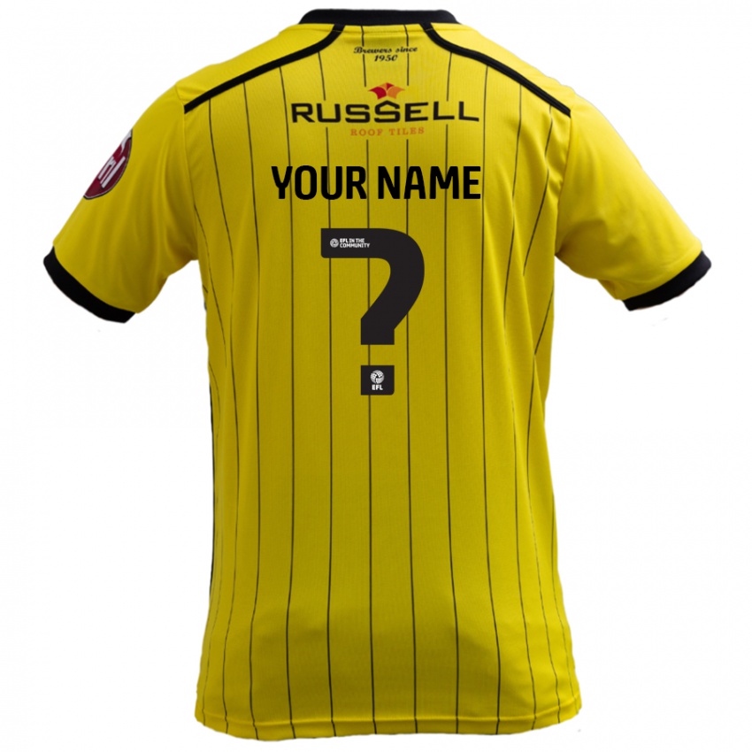 Niño Camiseta Su Nombre #0 Amarillo 1ª Equipación 2024/25 La Camisa