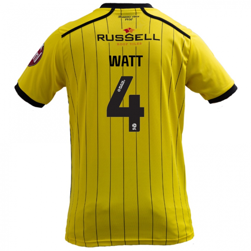 Niño Camiseta Elliot Watt #4 Amarillo 1ª Equipación 2024/25 La Camisa