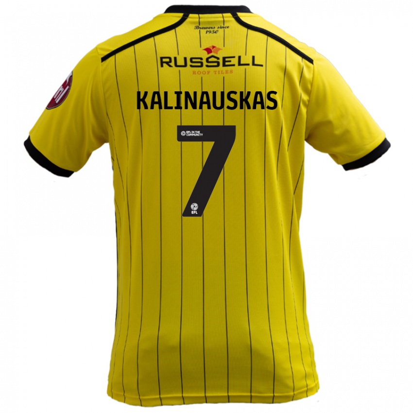 Niño Camiseta Tomas Kalinauskas #7 Amarillo 1ª Equipación 2024/25 La Camisa