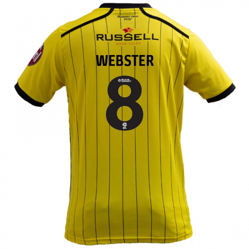 Niño Camiseta Charlie Webster #8 Amarillo 1ª Equipación 2024/25 La Camisa