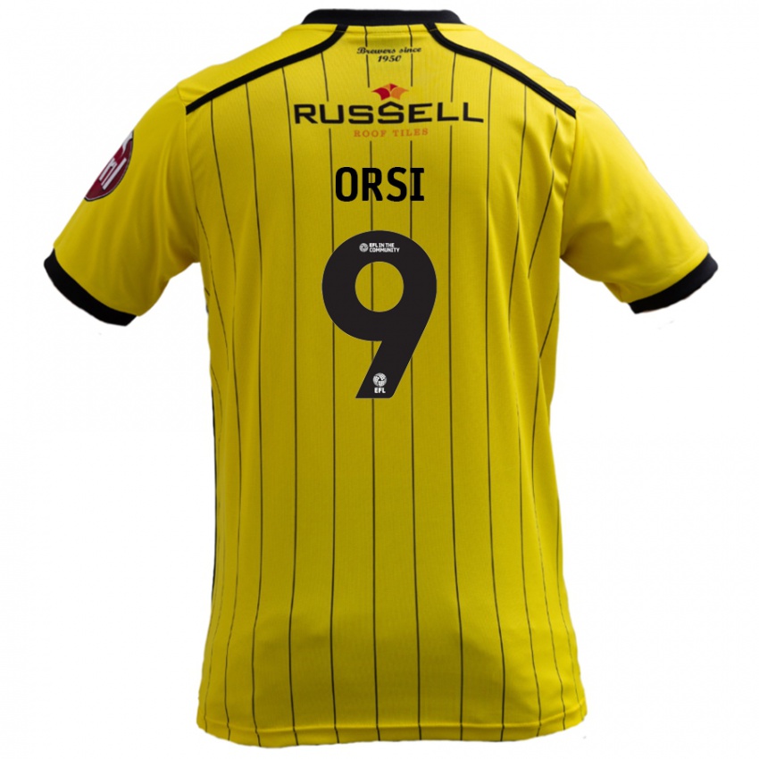 Niño Camiseta Danilo Orsi #9 Amarillo 1ª Equipación 2024/25 La Camisa