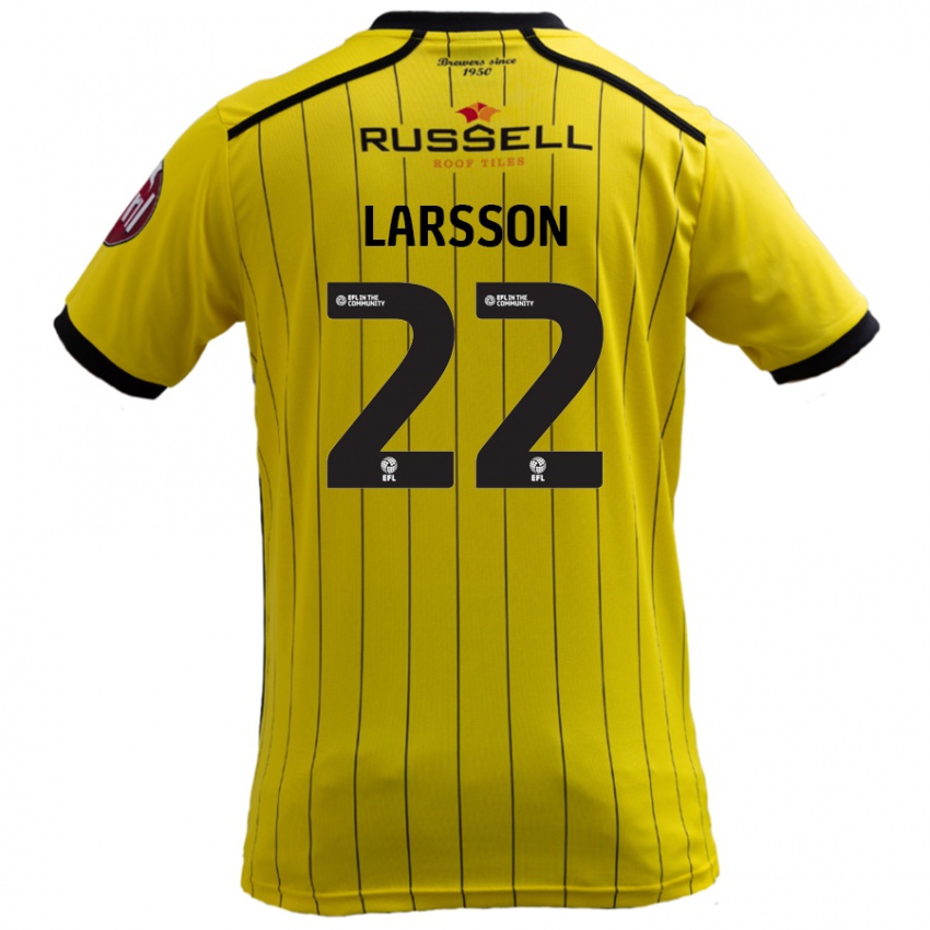 Niño Camiseta Julian Larsson #22 Amarillo 1ª Equipación 2024/25 La Camisa