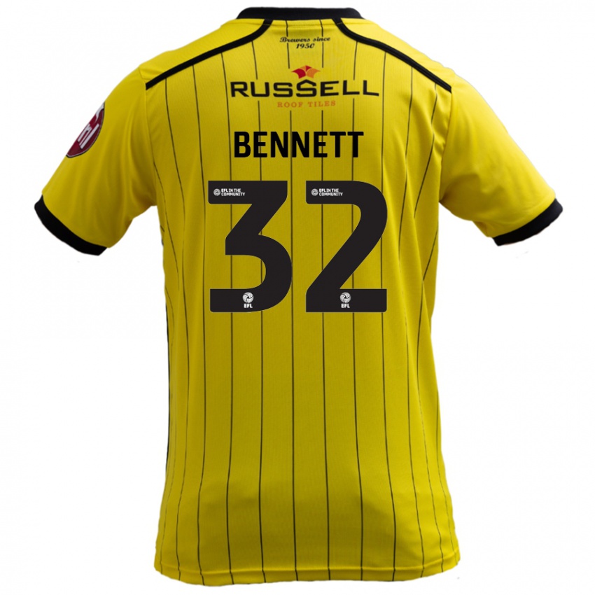 Niño Camiseta Mason Bennett #32 Amarillo 1ª Equipación 2024/25 La Camisa