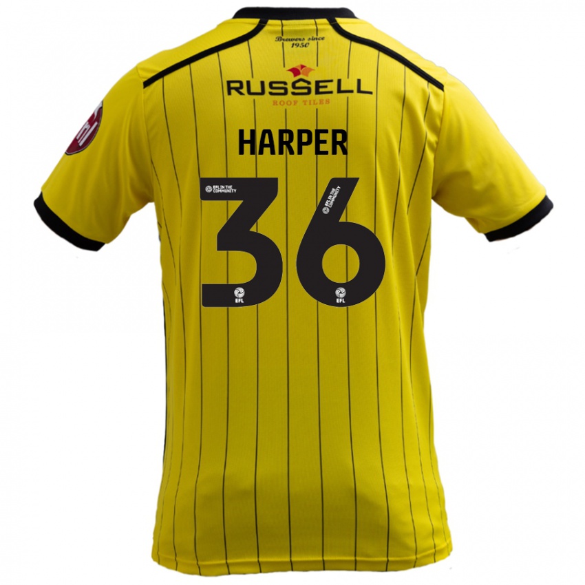 Niño Camiseta Rekeem Harper #36 Amarillo 1ª Equipación 2024/25 La Camisa