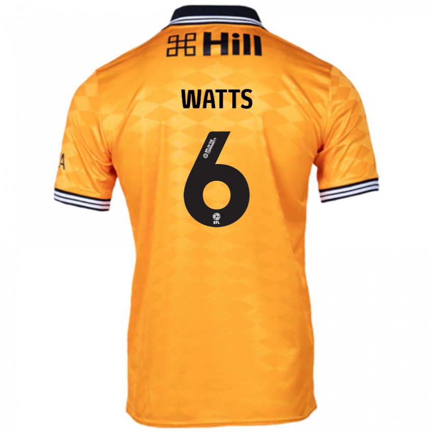 Niño Camiseta Kell Watts #6 Naranja 1ª Equipación 2024/25 La Camisa