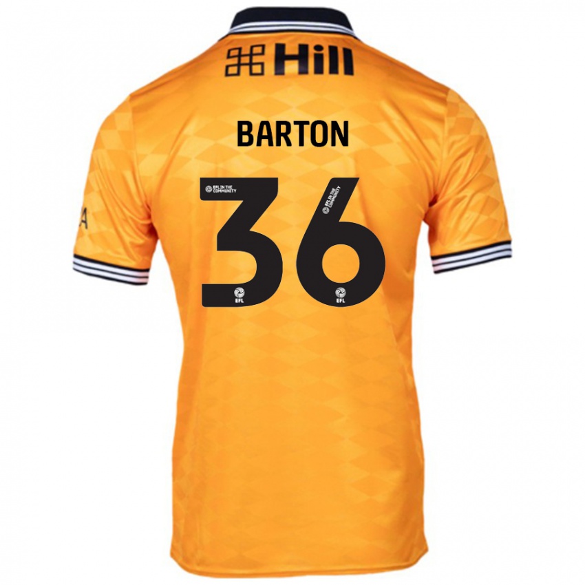 Niño Camiseta Dan Barton #36 Naranja 1ª Equipación 2024/25 La Camisa