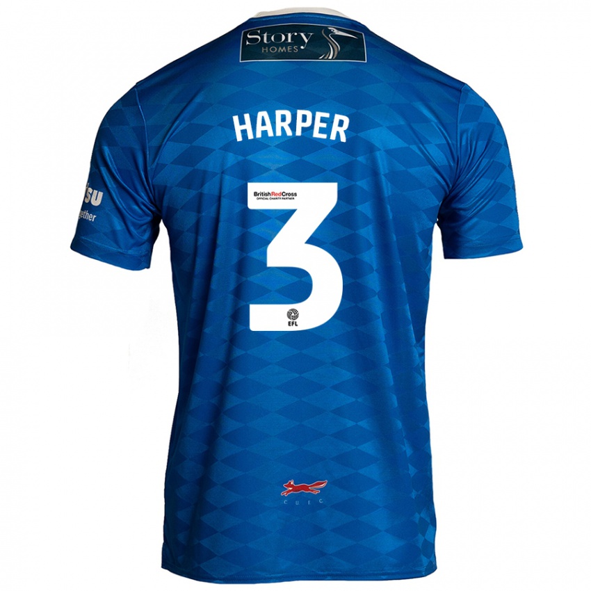 Niño Camiseta Cameron Harper #3 Azul 1ª Equipación 2024/25 La Camisa