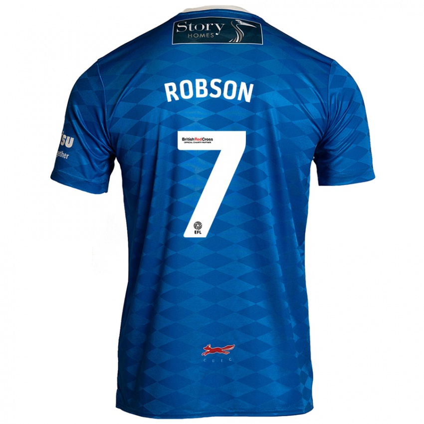 Niño Camiseta Ethan Robson #7 Azul 1ª Equipación 2024/25 La Camisa