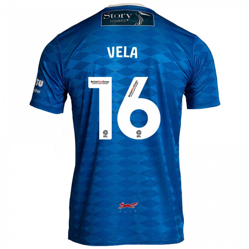 Niño Camiseta Josh Vela #16 Azul 1ª Equipación 2024/25 La Camisa