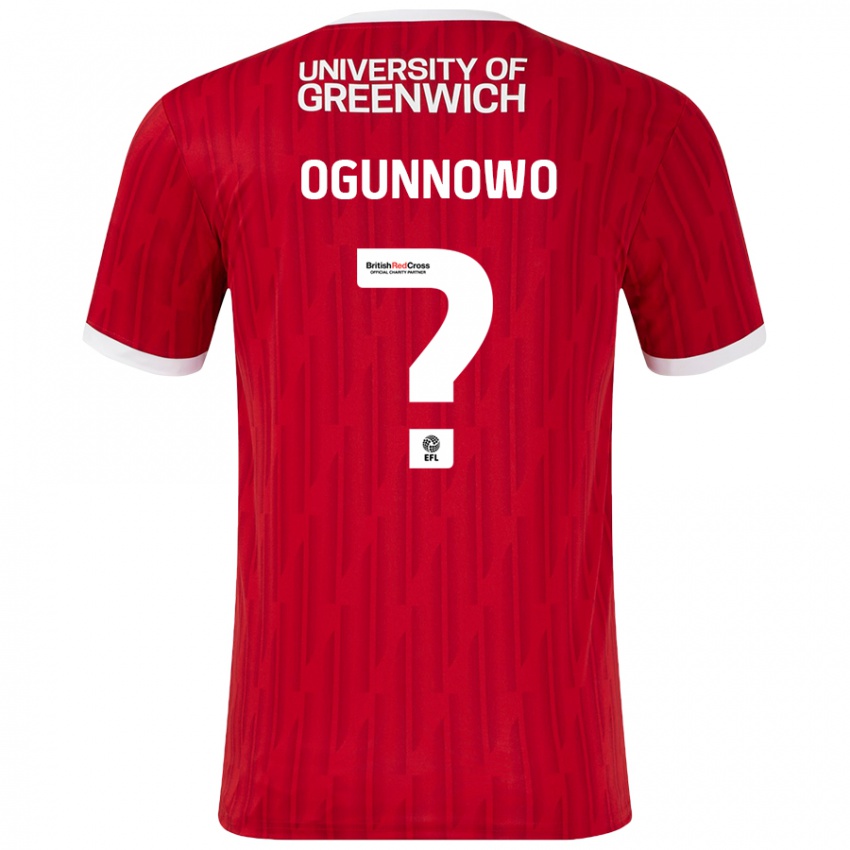 Niño Camiseta Joshua Ogunnowo #0 Rojo Blanco 1ª Equipación 2024/25 La Camisa