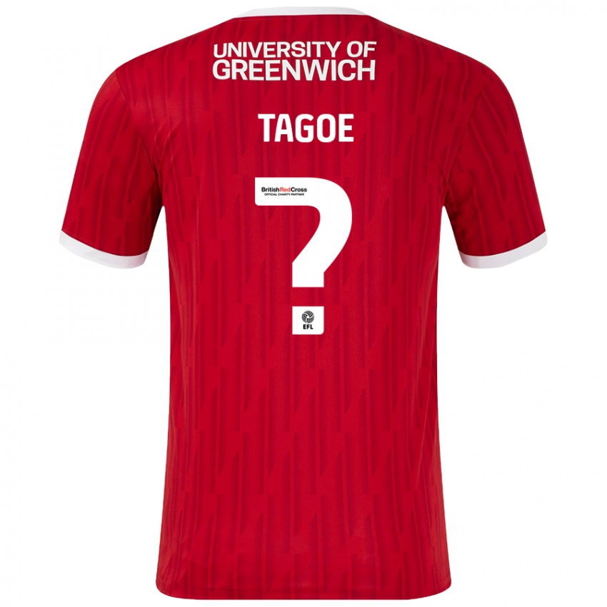 Niño Camiseta Bradley Tagoe #0 Rojo Blanco 1ª Equipación 2024/25 La Camisa