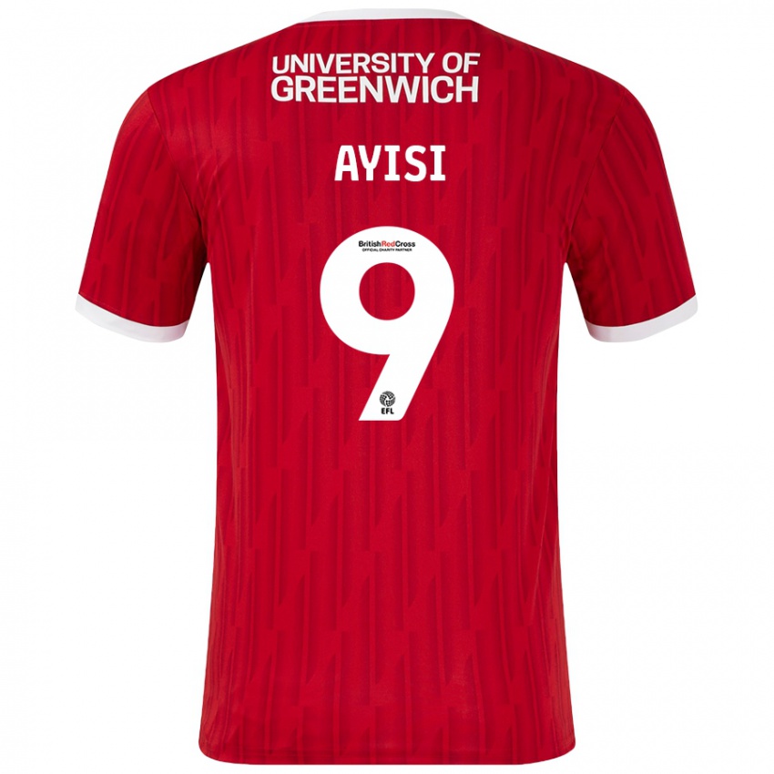 Niño Camiseta Freda Ayisi #9 Rojo Blanco 1ª Equipación 2024/25 La Camisa