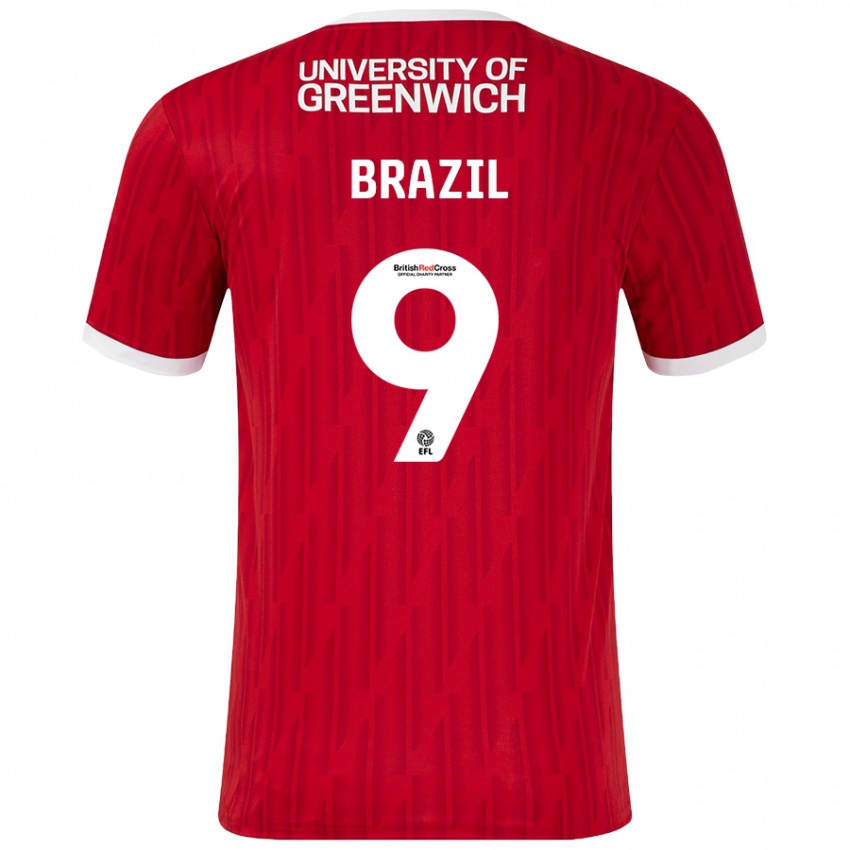 Niño Camiseta Ellie Brazil #9 Rojo Blanco 1ª Equipación 2024/25 La Camisa