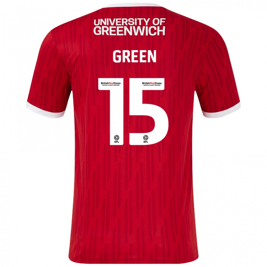 Niño Camiseta Kayleigh Green #15 Rojo Blanco 1ª Equipación 2024/25 La Camisa