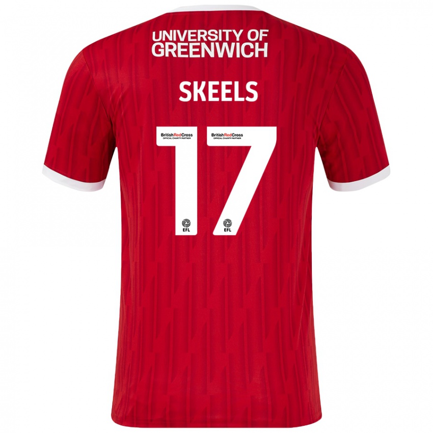 Niño Camiseta Kiera Skeels #17 Rojo Blanco 1ª Equipación 2024/25 La Camisa