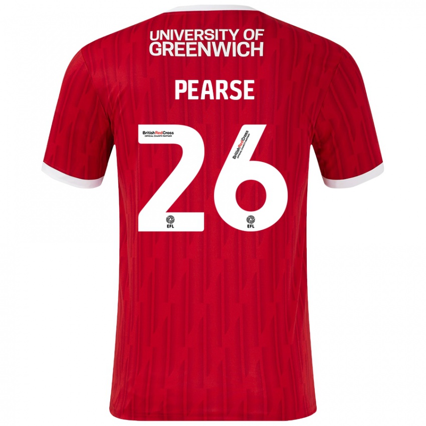 Niño Camiseta Gracie Pearse #26 Rojo Blanco 1ª Equipación 2024/25 La Camisa