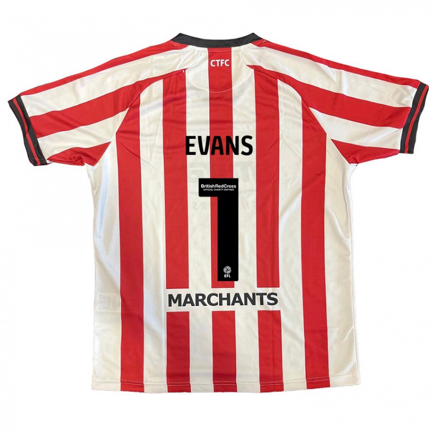 Niño Camiseta Owen Evans #1 Rojo Blanco 1ª Equipación 2024/25 La Camisa