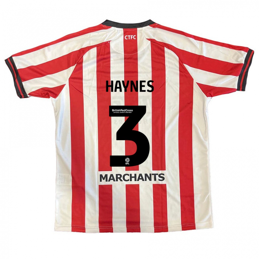 Niño Camiseta Ryan Haynes #3 Rojo Blanco 1ª Equipación 2024/25 La Camisa