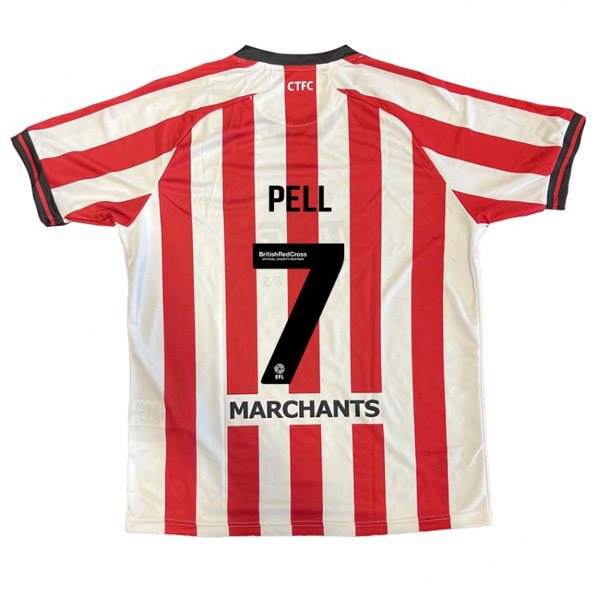 Niño Camiseta Harry Pell #7 Rojo Blanco 1ª Equipación 2024/25 La Camisa