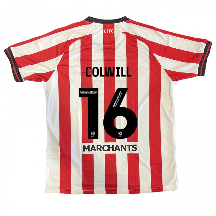 Niño Camiseta Joel Colwill #16 Rojo Blanco 1ª Equipación 2024/25 La Camisa