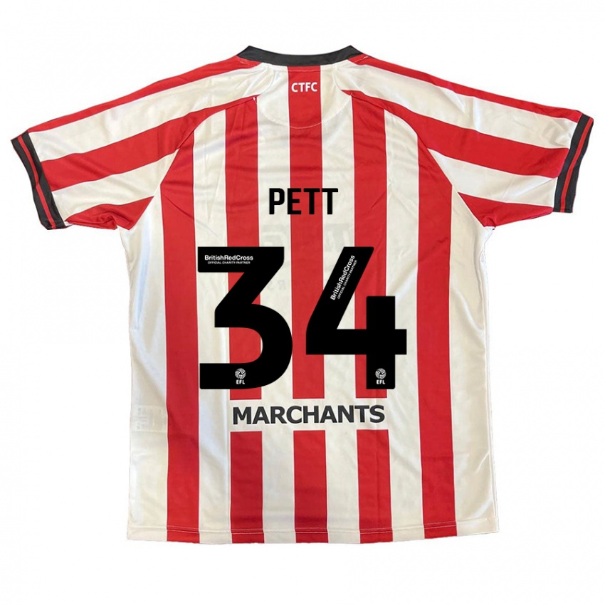 Niño Camiseta Tom Pett #34 Rojo Blanco 1ª Equipación 2024/25 La Camisa