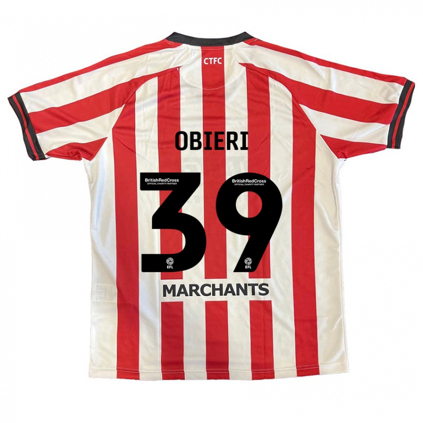 Niño Camiseta Sopuruchukwu Obieri #39 Rojo Blanco 1ª Equipación 2024/25 La Camisa