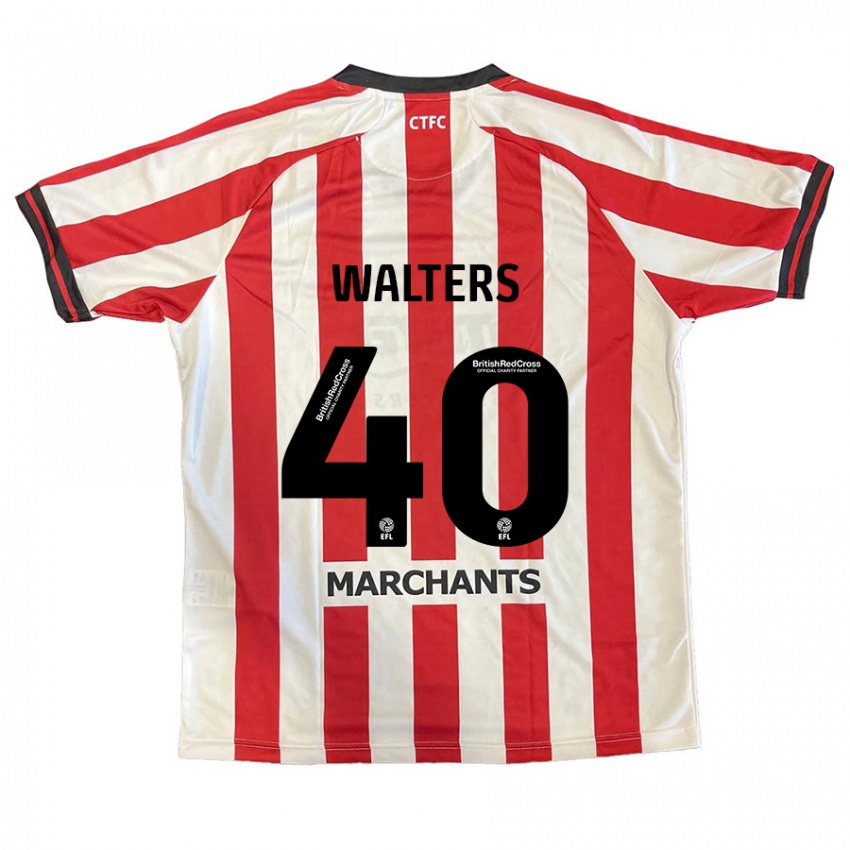 Niño Camiseta Cameron Walters #40 Rojo Blanco 1ª Equipación 2024/25 La Camisa