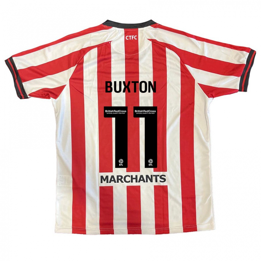 Niño Camiseta Charlotte Buxton #11 Rojo Blanco 1ª Equipación 2024/25 La Camisa