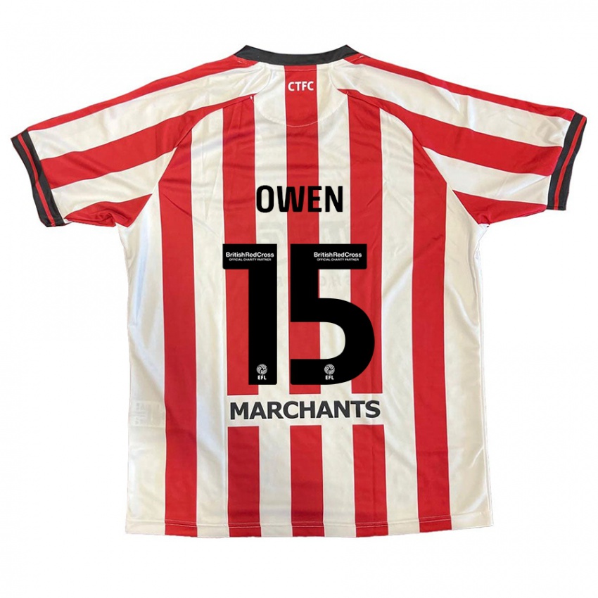 Niño Camiseta Emily Owen #15 Rojo Blanco 1ª Equipación 2024/25 La Camisa