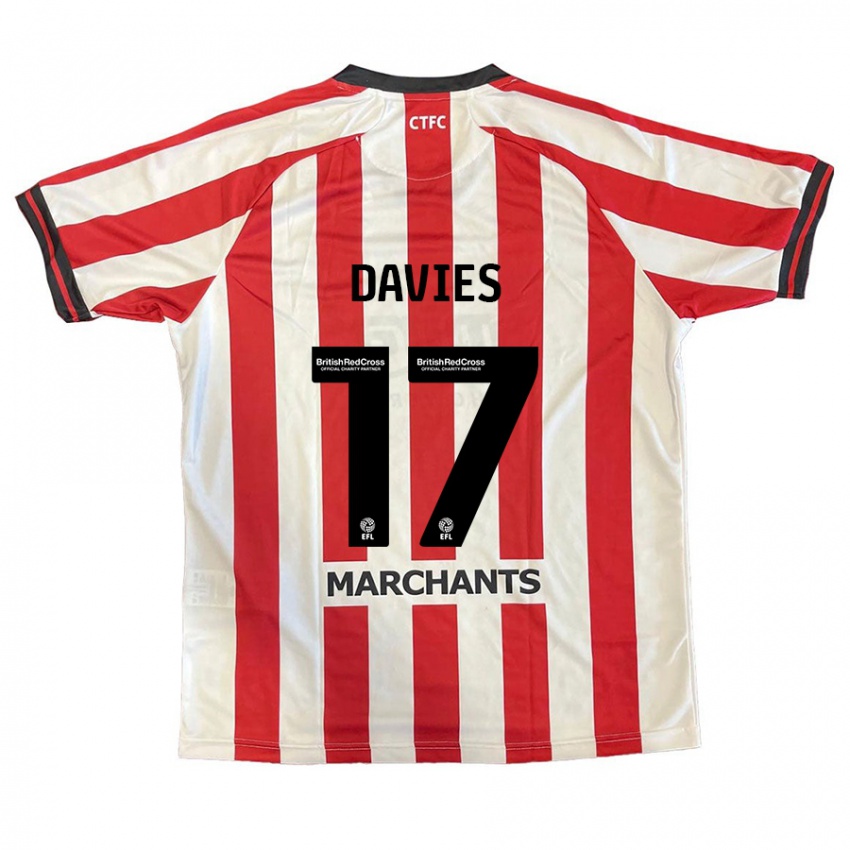 Niño Camiseta Annabel Davies #17 Rojo Blanco 1ª Equipación 2024/25 La Camisa