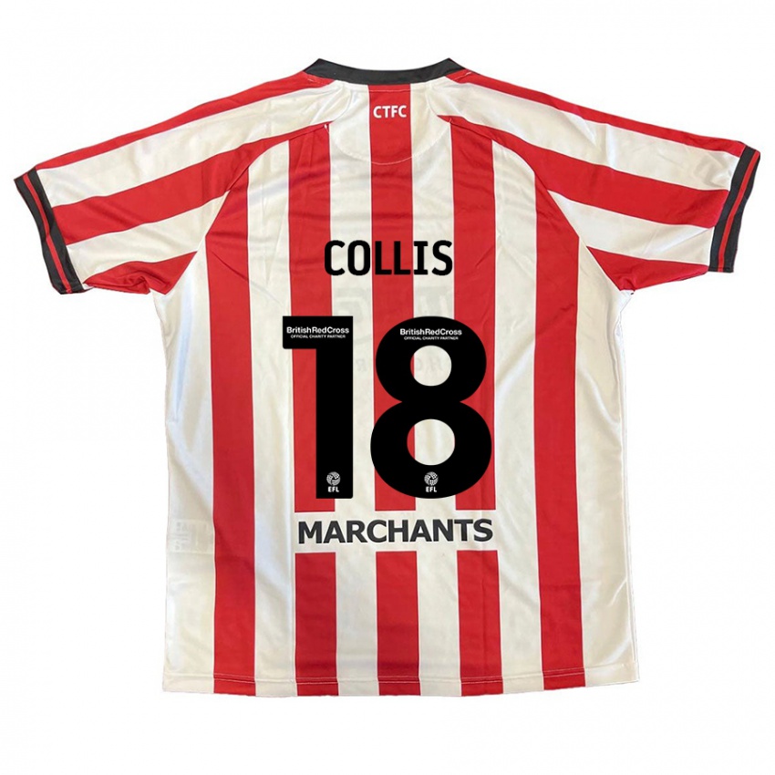 Niño Camiseta Maisy Collis #18 Rojo Blanco 1ª Equipación 2024/25 La Camisa