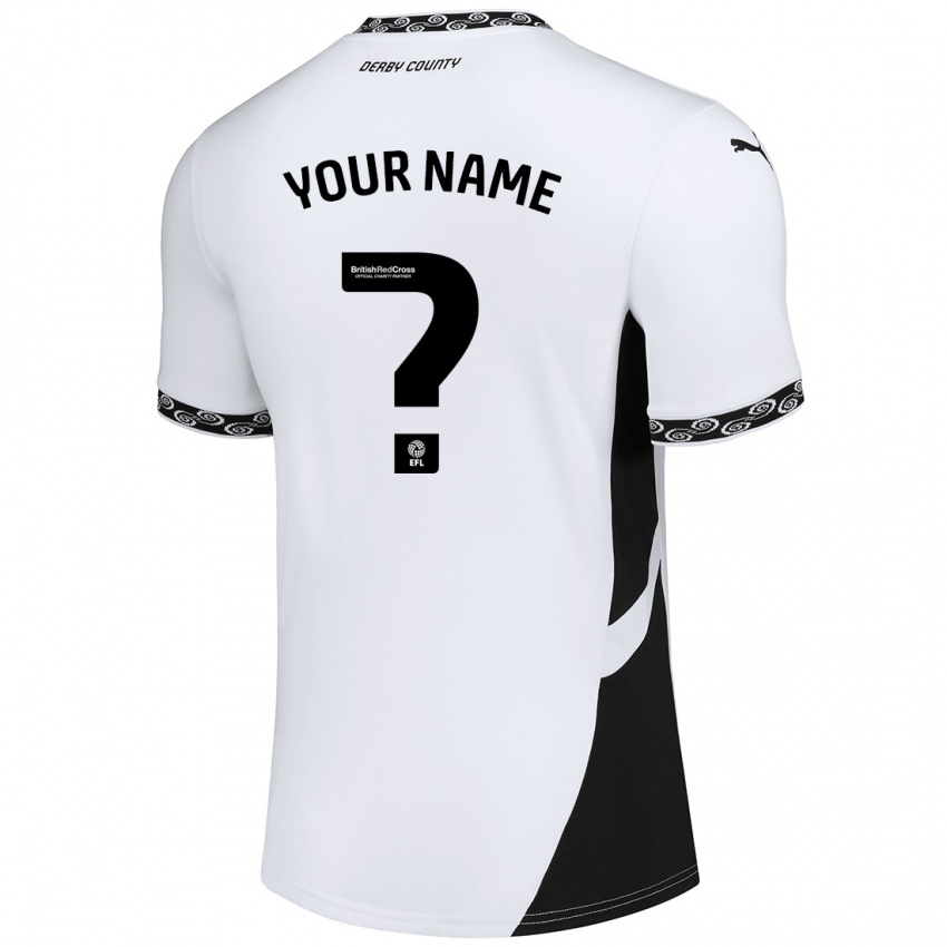 Niño Camiseta Su Nombre #0 Blanco Negro 1ª Equipación 2024/25 La Camisa