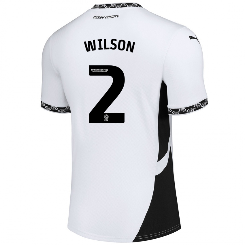 Niño Camiseta Kane Wilson #2 Blanco Negro 1ª Equipación 2024/25 La Camisa