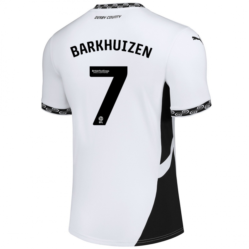 Niño Camiseta Tom Barkhuizen #7 Blanco Negro 1ª Equipación 2024/25 La Camisa