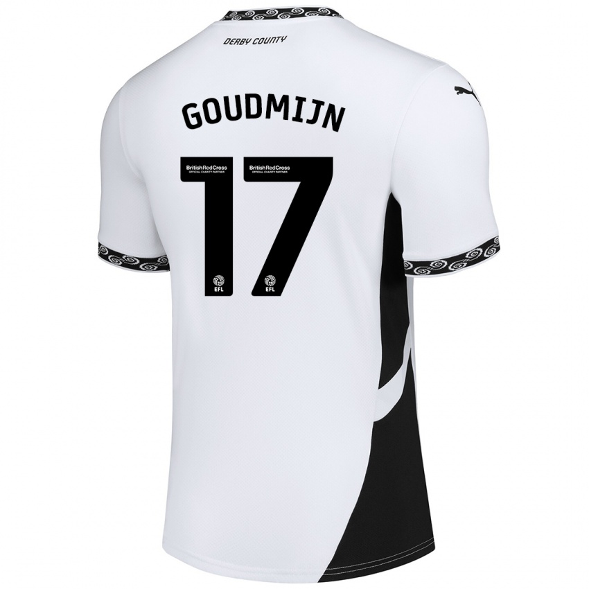 Niño Camiseta Kenzo Goudmijn #17 Blanco Negro 1ª Equipación 2024/25 La Camisa