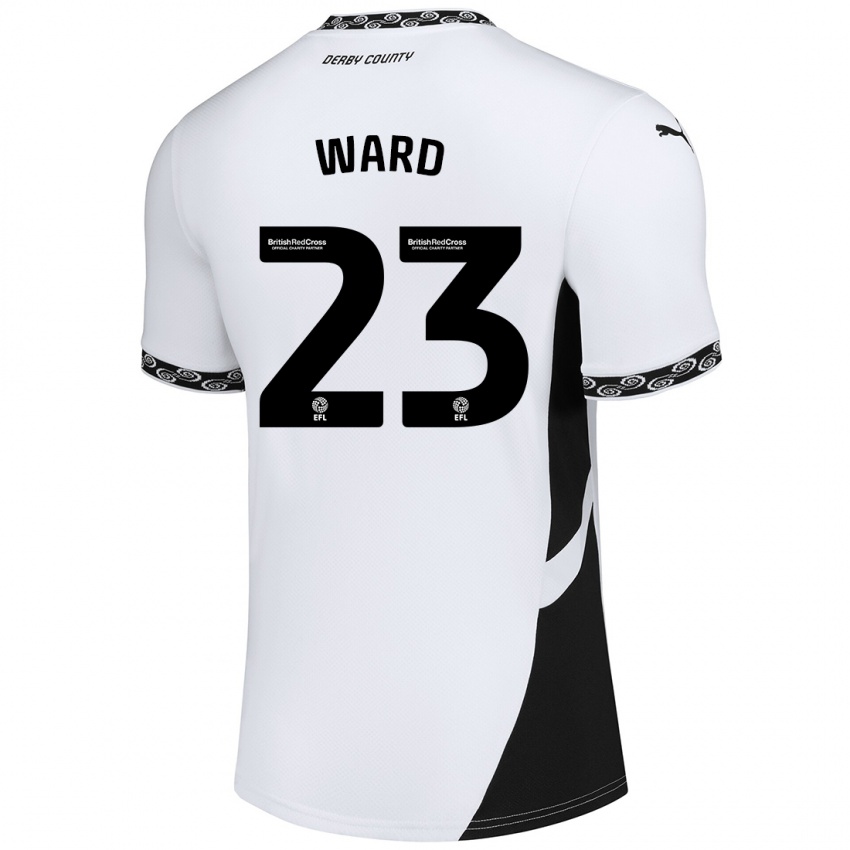 Niño Camiseta Joe Ward #23 Blanco Negro 1ª Equipación 2024/25 La Camisa