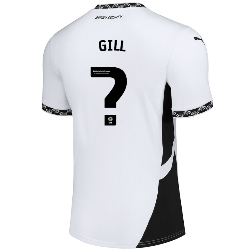 Niño Camiseta Tristan Gill #0 Blanco Negro 1ª Equipación 2024/25 La Camisa