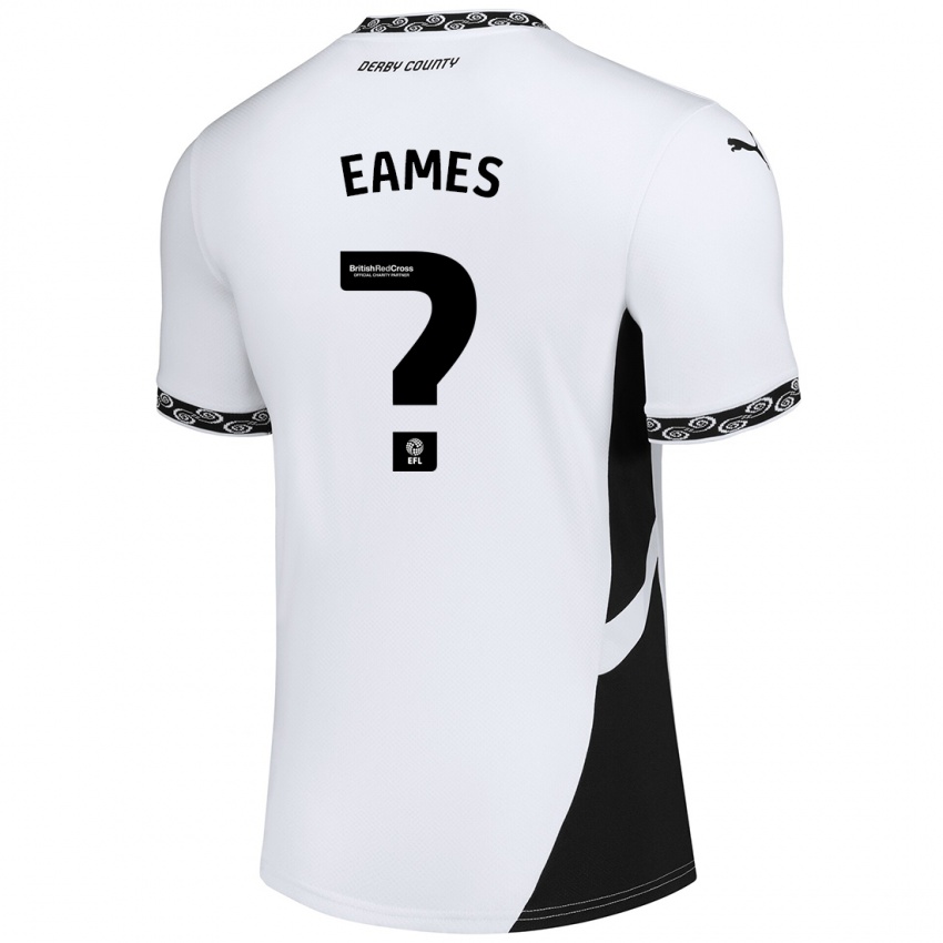 Niño Camiseta Owen Eames #0 Blanco Negro 1ª Equipación 2024/25 La Camisa