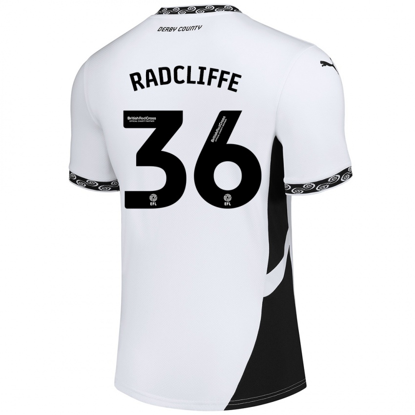 Niño Camiseta Ben Radcliffe #36 Blanco Negro 1ª Equipación 2024/25 La Camisa