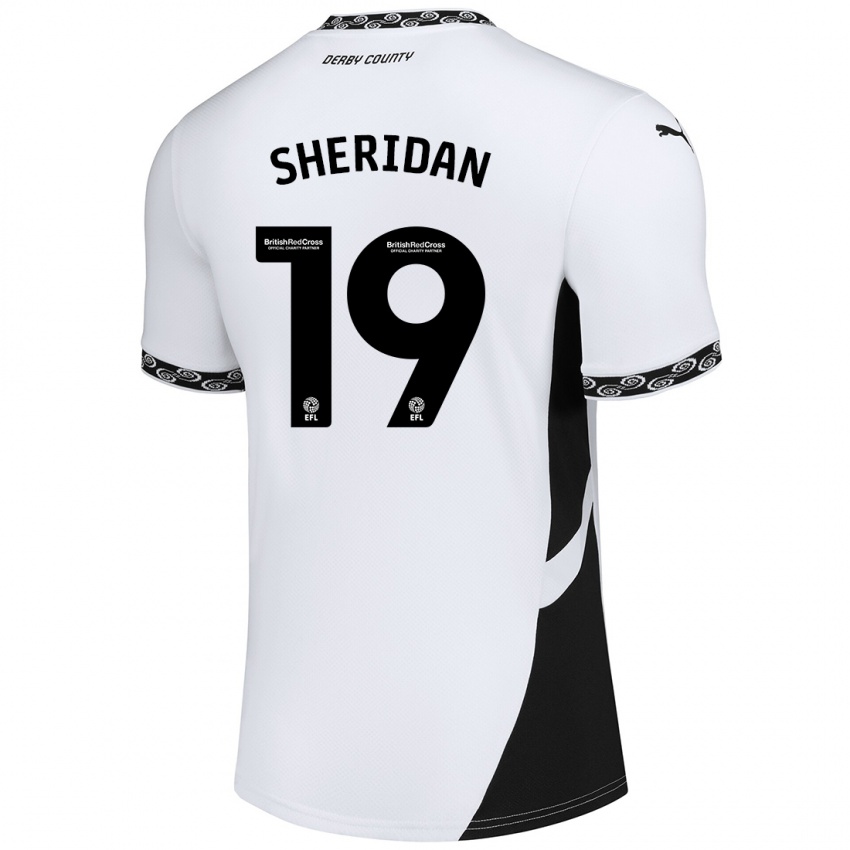 Niño Camiseta Isabel Sheridan #19 Blanco Negro 1ª Equipación 2024/25 La Camisa