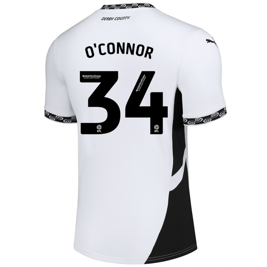 Niño Camiseta Dolcie O'connor #34 Blanco Negro 1ª Equipación 2024/25 La Camisa