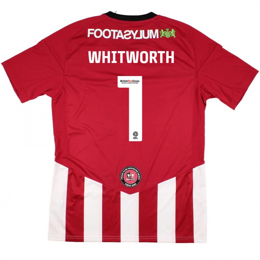 Niño Camiseta Joe Whitworth #1 Rojo Blanco 1ª Equipación 2024/25 La Camisa