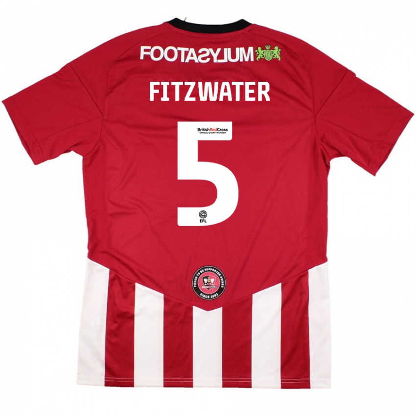 Niño Camiseta Jack Fitzwater #5 Rojo Blanco 1ª Equipación 2024/25 La Camisa