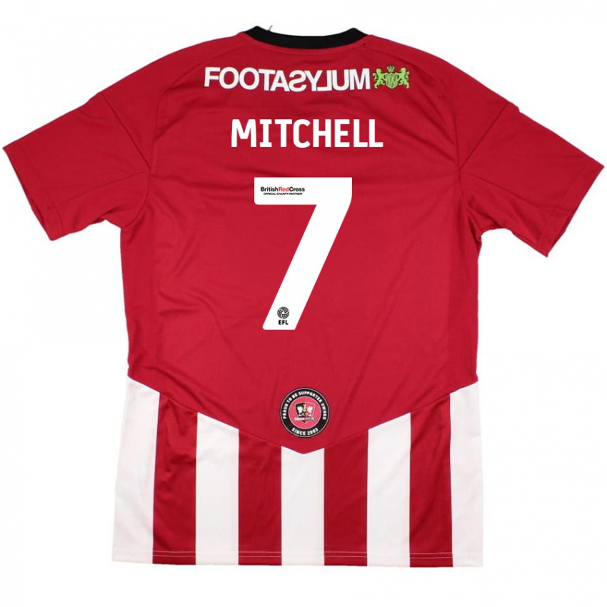 Niño Camiseta Demetri Mitchell #7 Rojo Blanco 1ª Equipación 2024/25 La Camisa