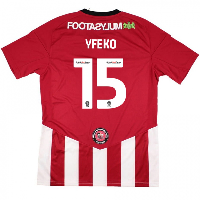 Niño Camiseta Johnly Yfeko #15 Rojo Blanco 1ª Equipación 2024/25 La Camisa