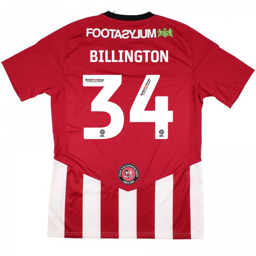 Niño Camiseta Gabe Billington #34 Rojo Blanco 1ª Equipación 2024/25 La Camisa